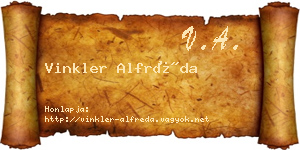 Vinkler Alfréda névjegykártya